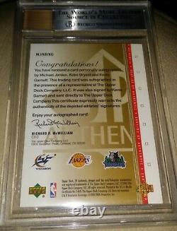 Sp Authentic Michael Jordan Kobe Bryant Garnett Triple Autograph Auto 6/10 Bgs 9