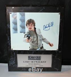 Star Wars Mark Hamill Signed Limited Edition COA Plaque Photo Empire Strikes Bac