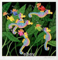 Stewart Moskowitz Limited Edition Silkscreen Fine Art Seahorses Sea Horses Stu