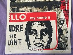 Street art print obey shepard fairey hello my name is signed limited edition