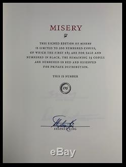 Suntup Press Misery SIGNED by Stephen King New Limited Edition + Rights & Swag