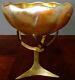 TIFFANY FAVRILE Art Glass Gold C. 1894 Old Huge Bowl rare w-Bronze stand