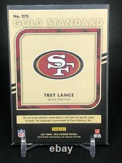 TREY LANCE Rookie 2021 Panini Gold Standard Triple Patch Auto 49ers RPA (37/49)