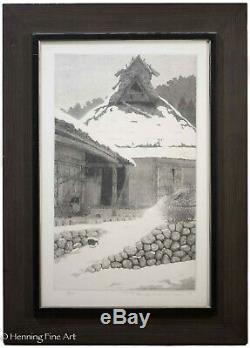 Tanaka Ryohei Etching Lingering Snow SCARCE & RARE! Signed, Limited Edition