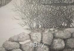 Tanaka Ryohei Etching Lingering Snow SCARCE & RARE! Signed, Limited Edition