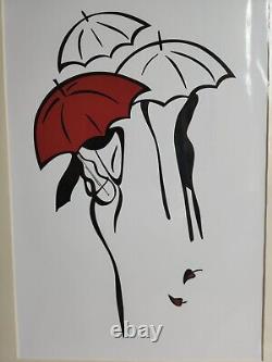 Tatyana Matkovtsev Signed Print. Umbrellas 2016 Limited Edition 2/25. 13×19