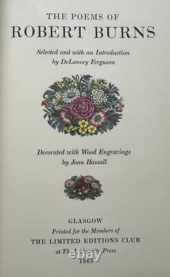 The Poems of Robert Burns. 1965. Limited Editions Club. Signed Joan Hassall Illu