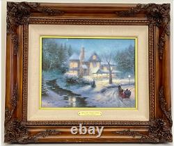 Thomas Kinkade Painting Limited Edition Moonlit Sleigh Ride Signed/Num. COA