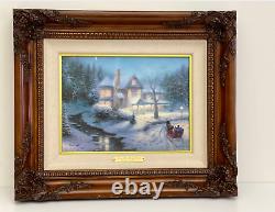 Thomas Kinkade Painting Limited Edition Moonlit Sleigh Ride Signed/Num. COA