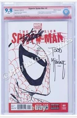 Todd Mcfarlane Hand Sketch Original Comic Art Signed Stan Lee Cbcs 9.8 Ss