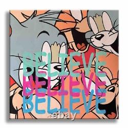 Tom Jerry Believe Print Limited Edition on Canvas, Signed, COA