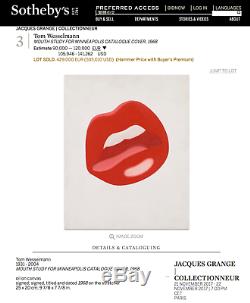 Tom Wesselmann framed Mouth 1967 hand signed dated pop limited edition JKLFA. Com
