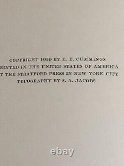 Untitled By E. E. Cummings Signed First Edition 1930 Limited Edition Book
