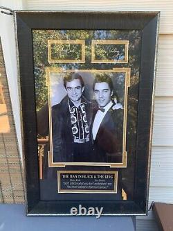 Very Limited Edition Framed Autographed Elvis Presley And Johnny Cash