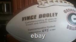 Vince Dooley Signed LIMITED Edition Georgia Bulldogs Football with UGA Accolades