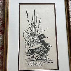 Vtg. 1976 Jon Haber Signed Limited Edition 96/500 Framed Ducks Art Print w COA