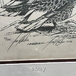 Vtg. 1976 Jon Haber Signed Limited Edition 96/500 Framed Ducks Art Print w COA