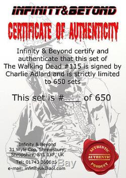 WALKING DEAD #115 10TH ANN BOX SET With14 SIGNED COVERS BY ADLARD & A3 PRINT