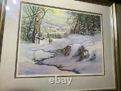 W. S Dawson Standing Silent Limited Edition Lithograph 61/500 Signed/Framed