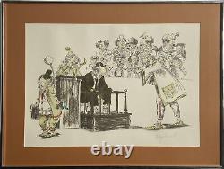 Wayne Howell Signed Limited Edition Hand Colored Print of Hanging Jury