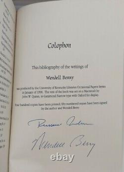 Wendell Berry A Bibliography Signed Limited Edition 1/50