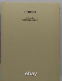 Wendell Berry Horses Signed Limited Edition