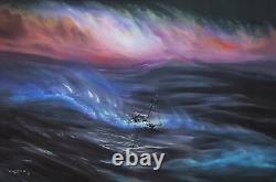 Wyland Storm Limited Edition Lithograph Hand Signed Sailboat Sailing ocean art