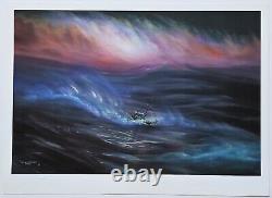 Wyland Storm Limited Edition Lithograph Hand Signed Sailboat Sailing ocean art