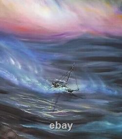 Wyland Storm Limited Edition Lithograph Hand Signed Sailboat Sailing ocean art